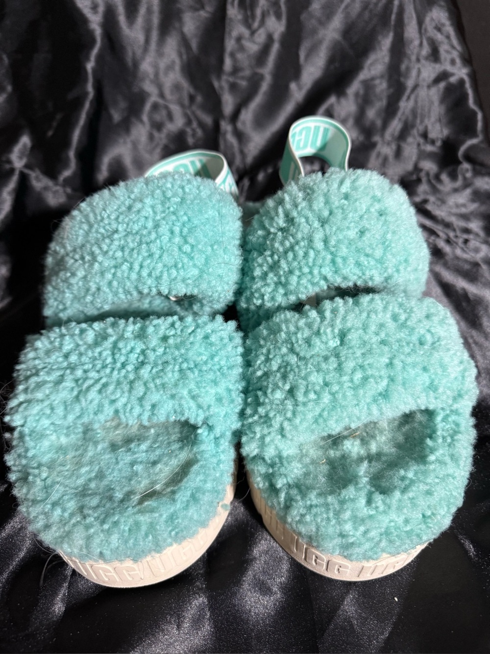 UGG Oh Fluffita Women's Slipper Sandal Size 9 Tide Pool, Platform, Sandal Blue